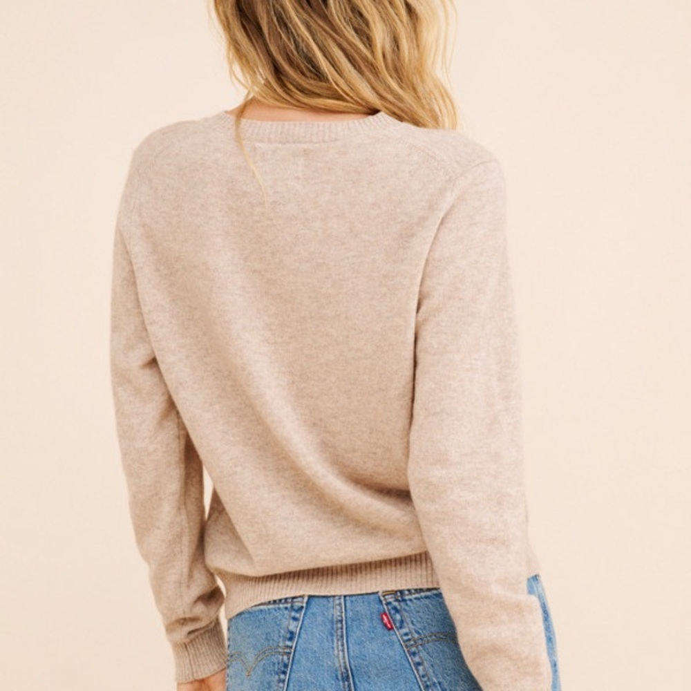 Jumper Not My First Rodeo Size 3 Women's Beige Sweater with Navy Text - Picture 7 of 11